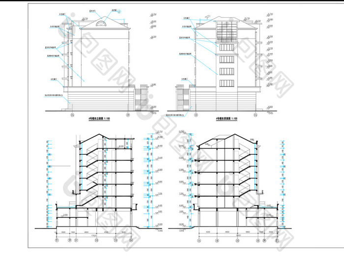 cad3号住宅楼施工图