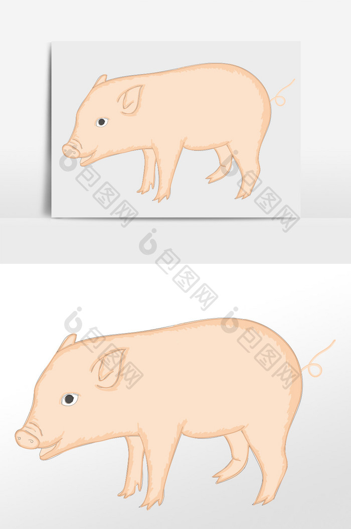 卡通可爱动物小猪元素