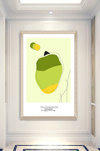 简约手绘色彩时尚玄关装饰画