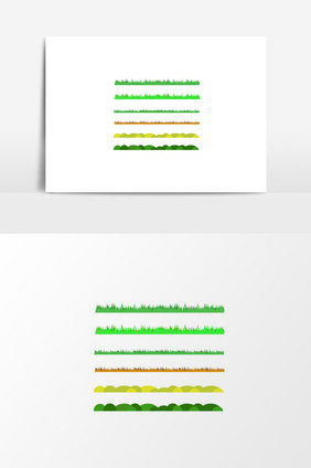 多色混搭矢量草丛元素