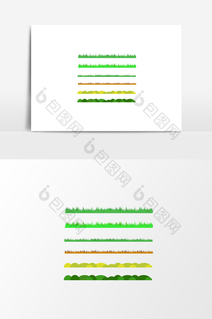 多色混搭矢量草丛元素