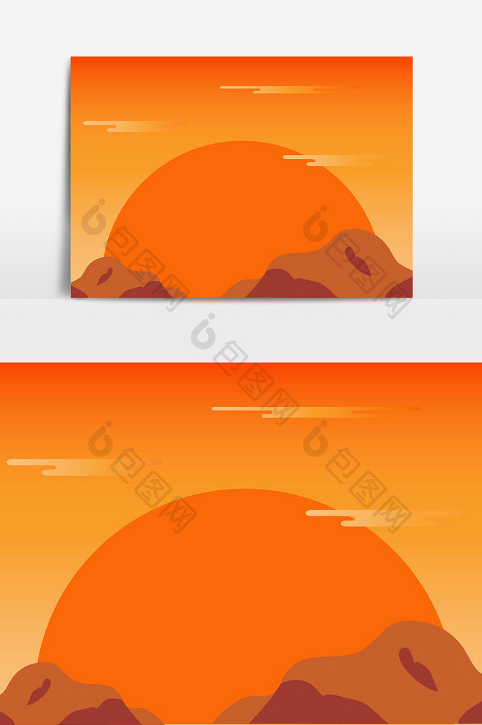 红色太阳背景设计元素