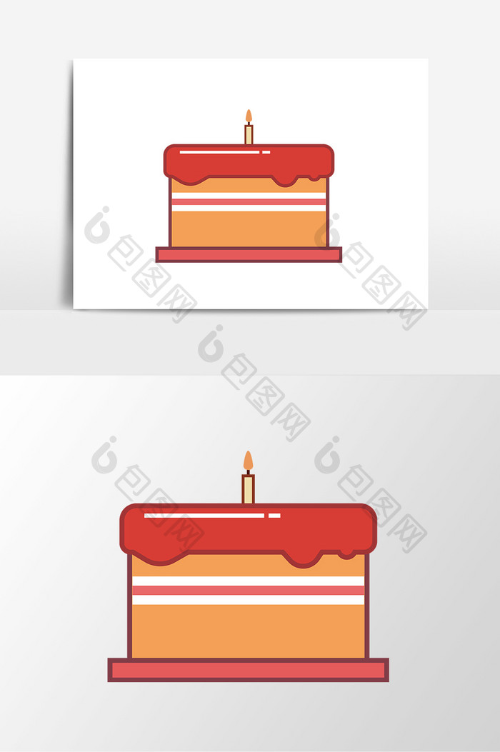 手绘生日蛋糕蜡烛元素