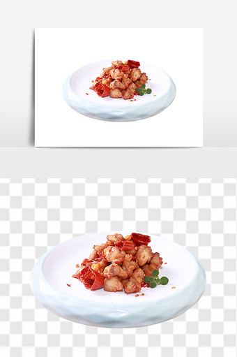 脆椒掌中宝鸡脆骨美食菜式素材图片