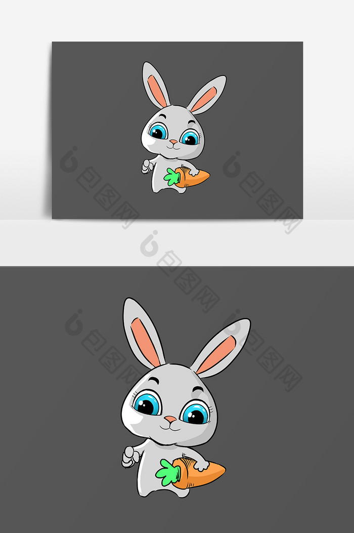 可爱小白兔设计元素