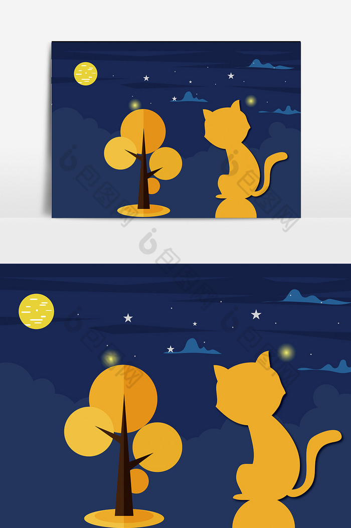 黄色小猫设计元素