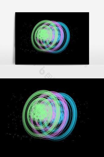 彩色圆圈炫光设计元素图片