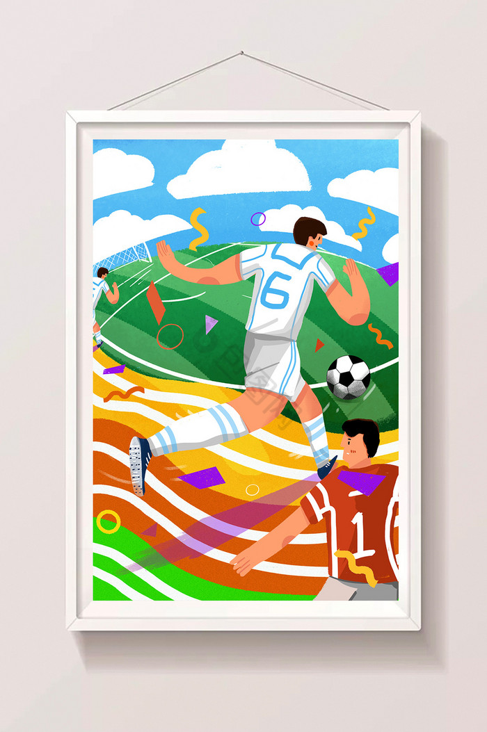 纯色足球俄罗斯世界杯足球插画图片
