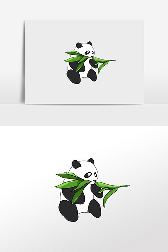 手绘卡通动物熊猫图片