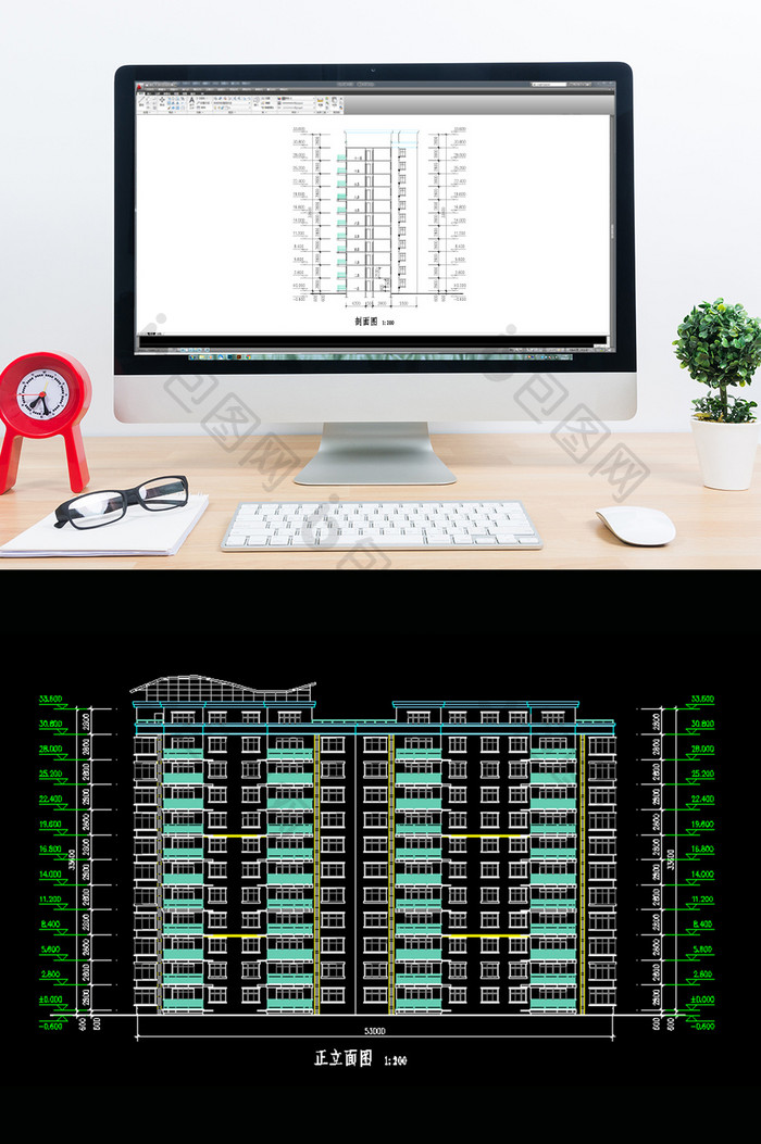 某建筑平立剖施工图CAD