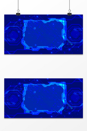 蓝色方框科技背景