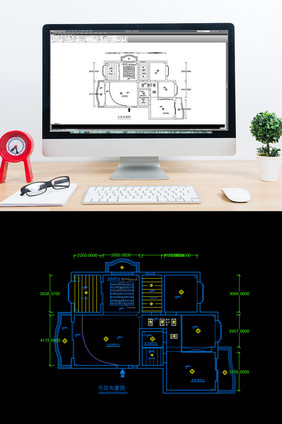 天花吊顶吊灯布置CAD图纸