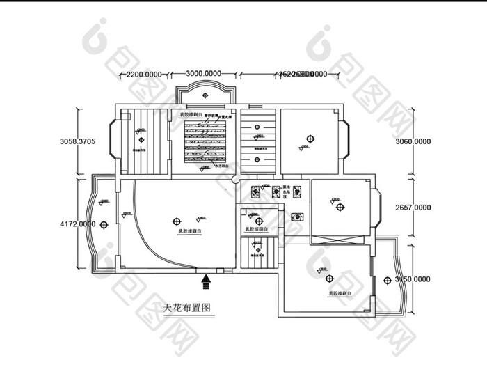 天花吊顶吊灯布置CAD图纸