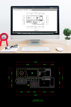 天花吊顶照明CAD平面图