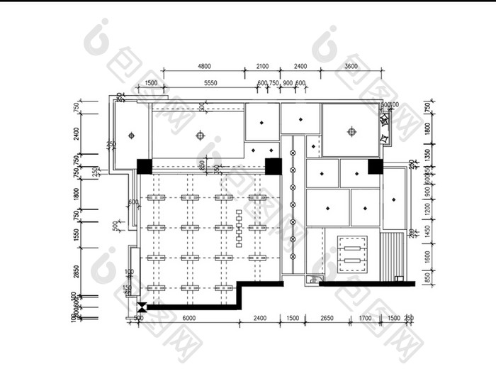 吊顶天花板灯光CAD布置图