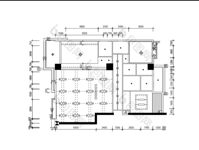 吊顶天花板灯光cad布置图