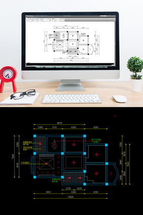 天花板照明CAD平面布置图