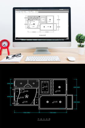 一室一厅天花吊顶CAD图纸