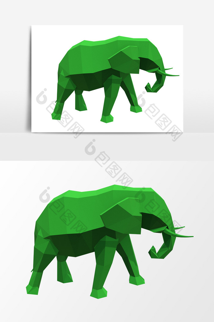 绿色大象设计元素