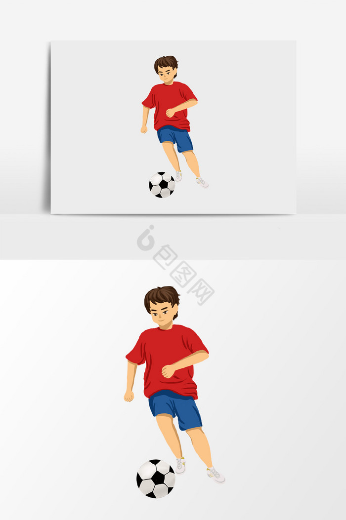 踢足球男孩图片