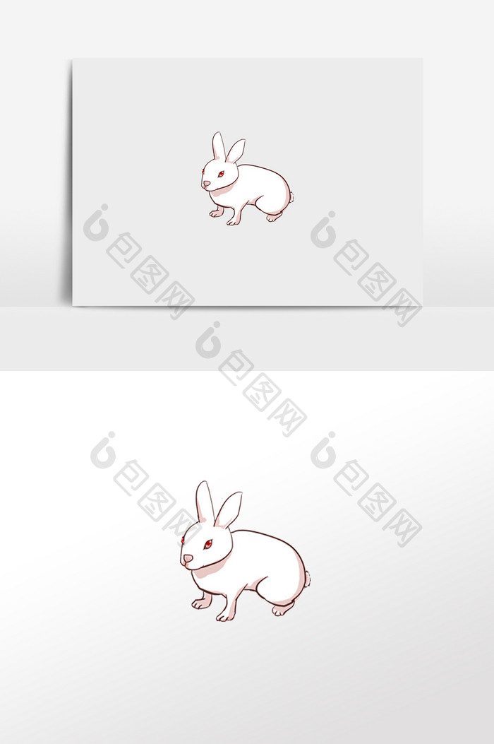 手绘卡通兔子元素