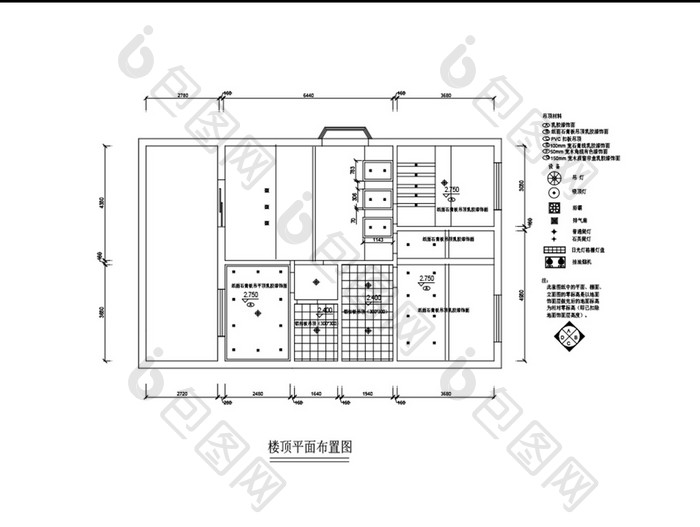 CAD天花吊顶平面布置图