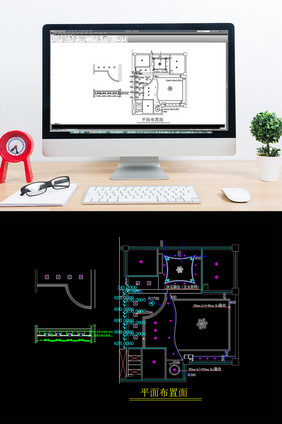 两室一厅天花吊顶照明CAD布置图