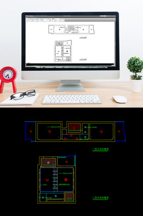 复式上下层吊顶天花板CAD图纸