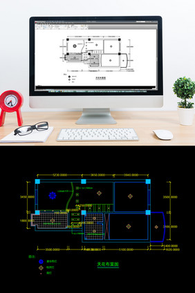 天花板灯位CAD布置图