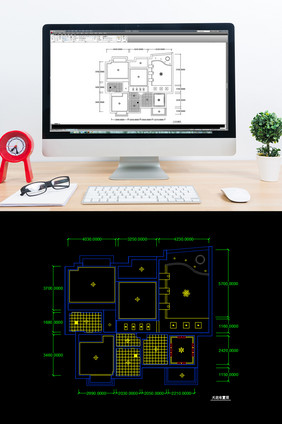 三室两厅天花板布置CAD布置图纸