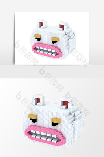 白色立体可爱动物元素图片
