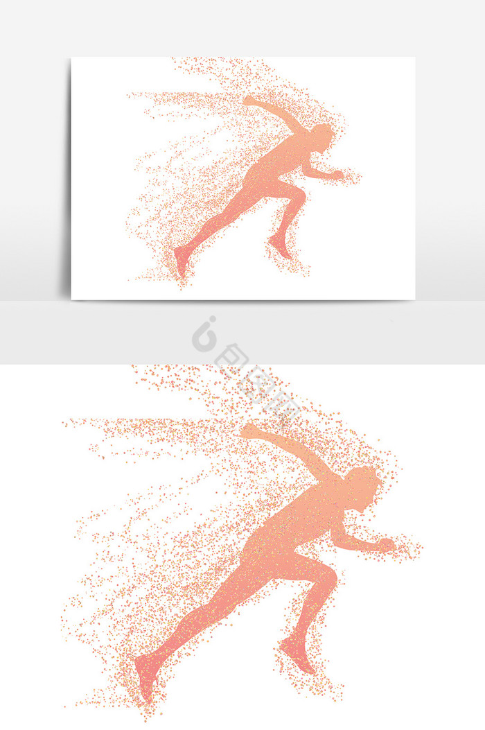 奔跑男运动员粒子图片
