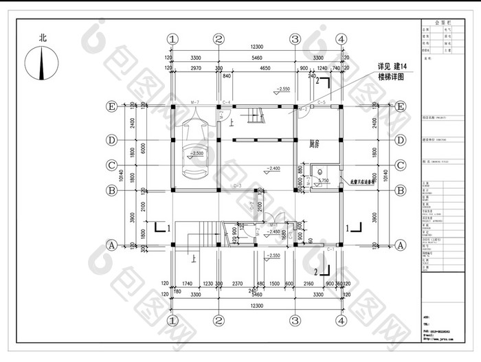 113平方四层自建楼房CAD设计图