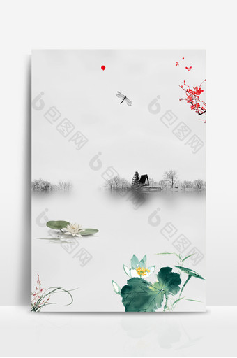 手绘中国风留白艺术活动设计背景图片