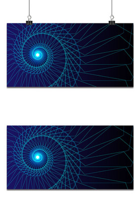 蓝色商务螺旋线条商务大气背景