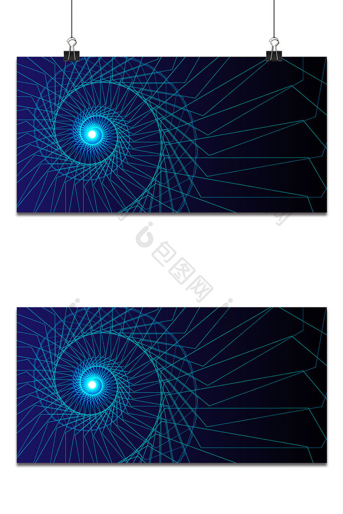 蓝色商务螺旋线条商务大气背景
