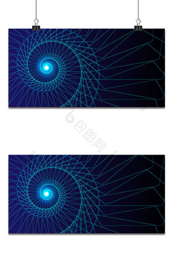 蓝色商务螺旋线条商务大气背景图片