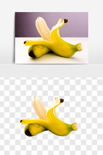 新鲜黄香蕉高清免抠透底水果元素素材图片