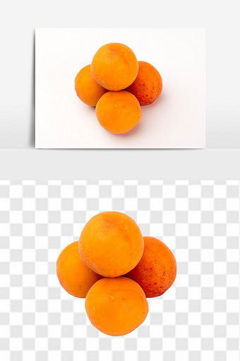 新鲜杏透底免抠高清水果元素图片