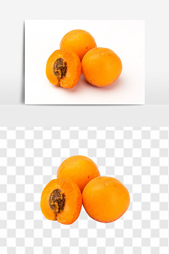 新鲜精品杏透底免抠高清水果元素图片