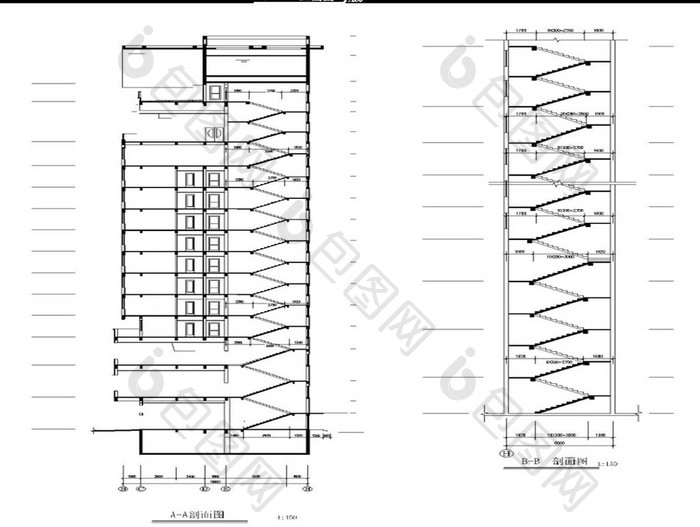 高层酒店建筑施工图CAD