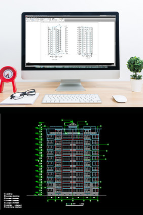 高层住宅单体建筑CAD施工图
