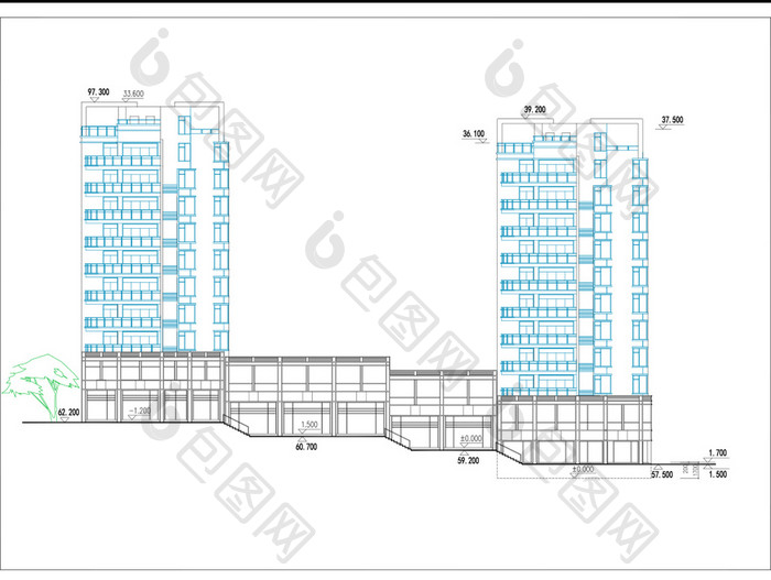 高层住宅建筑方案施工图CAD