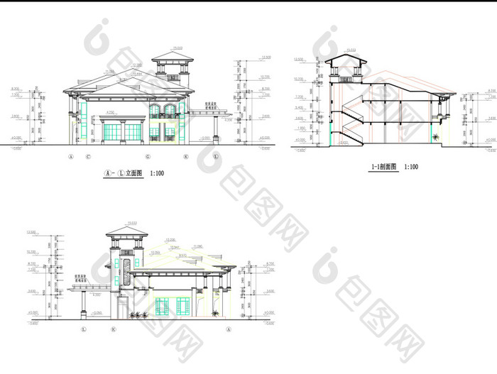 某小区公建会所设计图CAD方案图