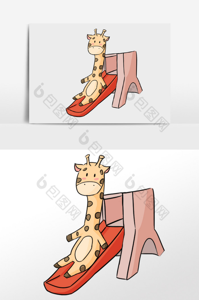 长颈鹿滑滑梯图片图片