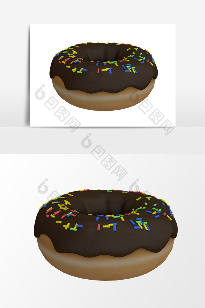 3D立体甜甜圈元素