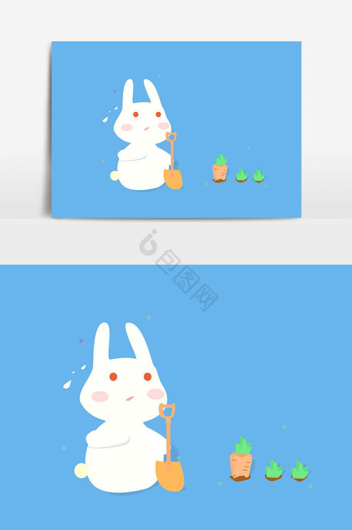 小白兔喝水图片