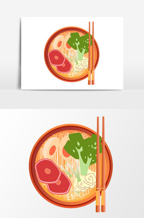 手绘卡通拉面设计元素