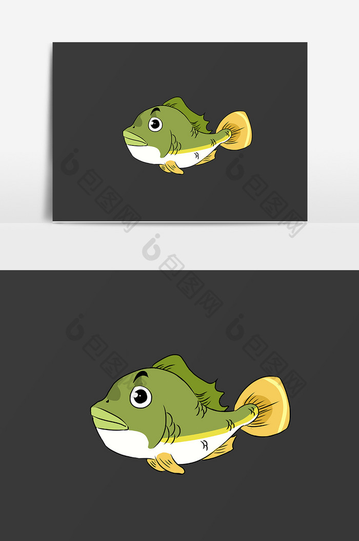 绿色小鱼设计元素