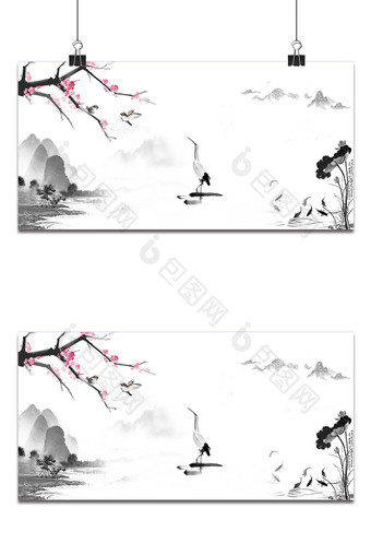 中国风梅花设计背景图图片
